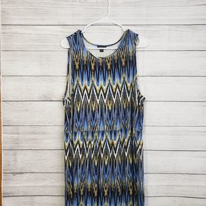 J. Jill Blue and Black Patterned Dress